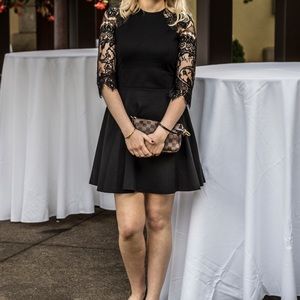 BB Dakota Yale Lace Panel Fit & Flare Dress